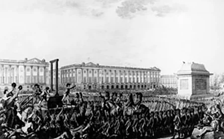 La place de la Révolution avec la guillotine